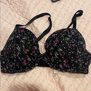 Victoria's Secret Black Floral Bra